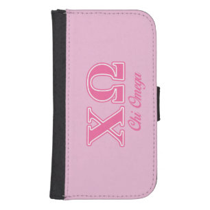 Chi Omega Pink Letters Galaxy S4 Wallet Case