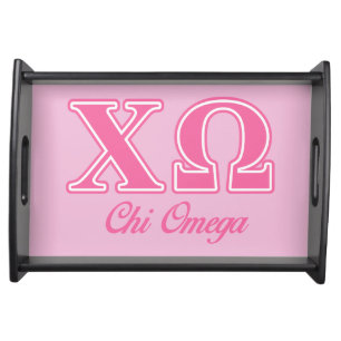 Chi Omega Pink Letters Serving Tray