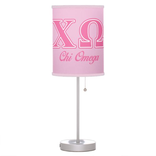 Chi Omega Pink Letters Table Lamp