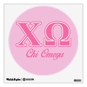 Chi Omega Pink Letters Wall Sticker