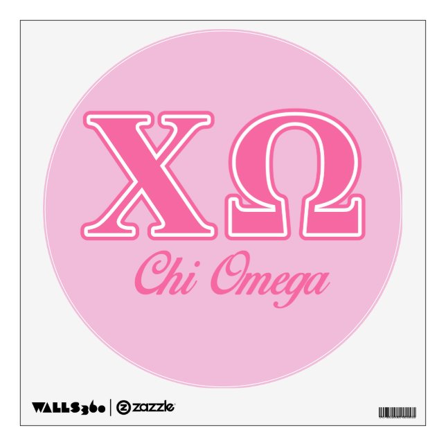 Chi Omega Pink Letters Wall Sticker (Front)