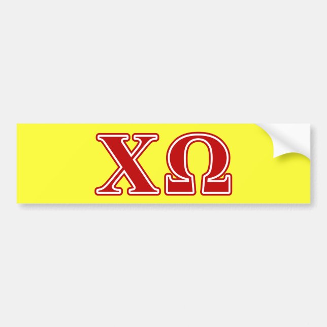 Chi Omega Red Letters Bumper Sticker (Front)