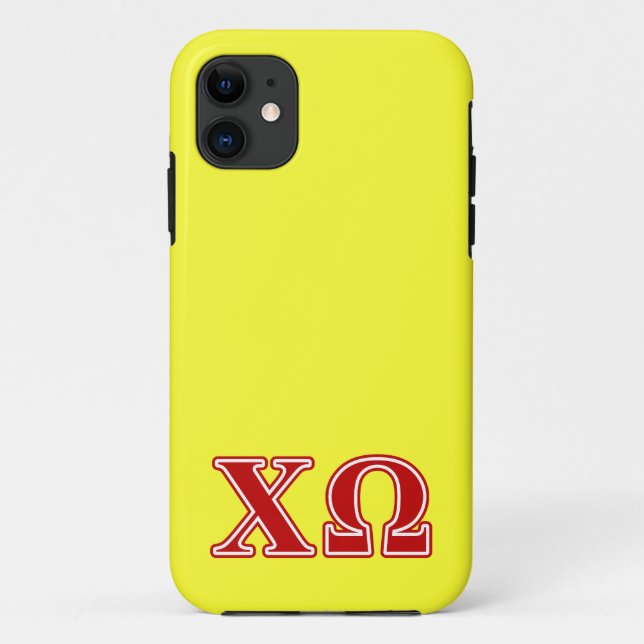 Chi Omega Red Letters Case-Mate iPhone Case (Back)