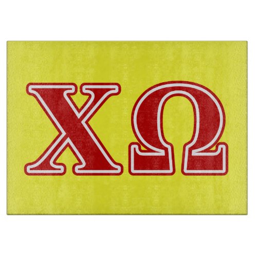 Chi Omega Red Letters Cutting Board