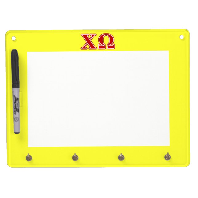 Chi Omega Red Letters Dry Erase Board With Keychain Holder (Front)