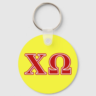 Chi Omega Red Letters Keychain