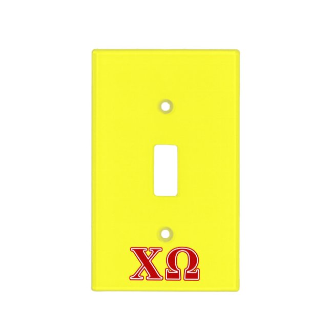Chi Omega Red Letters Light Switch Cover (Front)