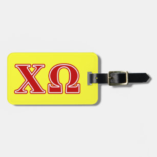 Chi Omega Red Letters Luggage Tag