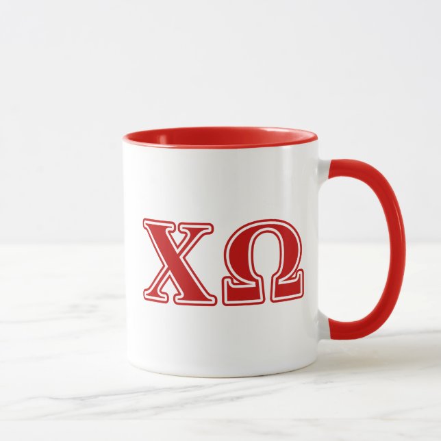 Chi Omega Red Letters Mug (Right)