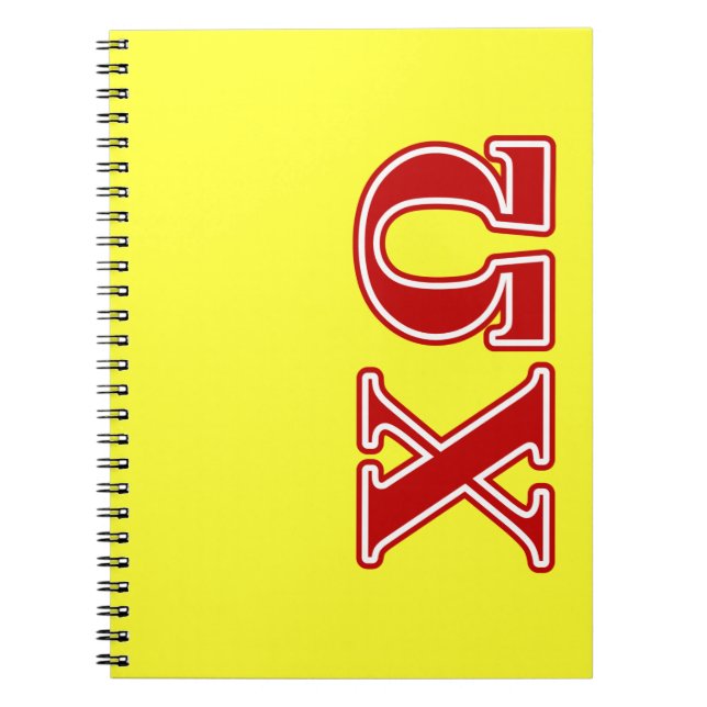 Chi Omega Red Letters Notebook (Front)