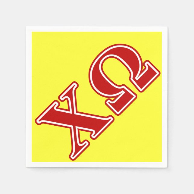 Chi Omega Red Letters Paper Napkins (Front)