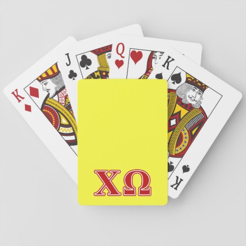 Chi Omega Red Letters Poker Cards