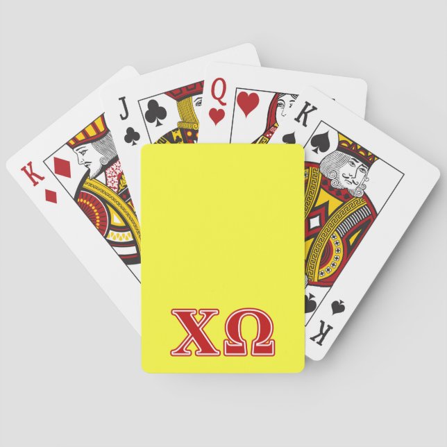 Chi Omega Red Letters Poker Cards (Back)