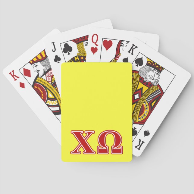 Chi Omega Red Letters Poker Cards (Back)