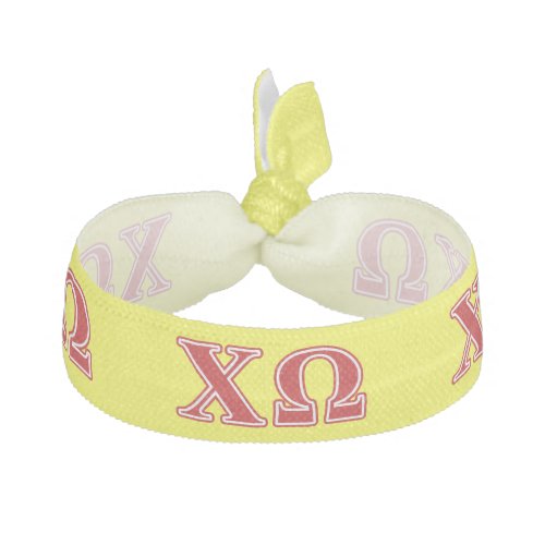 Chi Omega Red Letters Ribbon Hair Tie