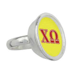 Chi Omega Red Letters Ring