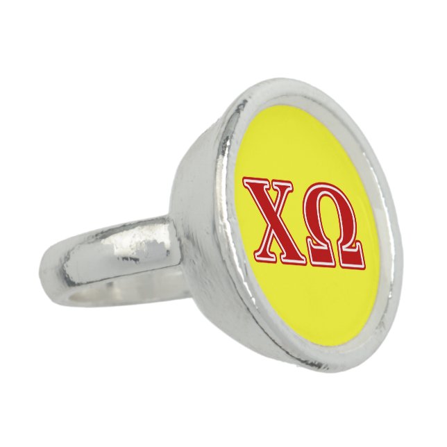 Chi Omega Red Letters Ring (Side)