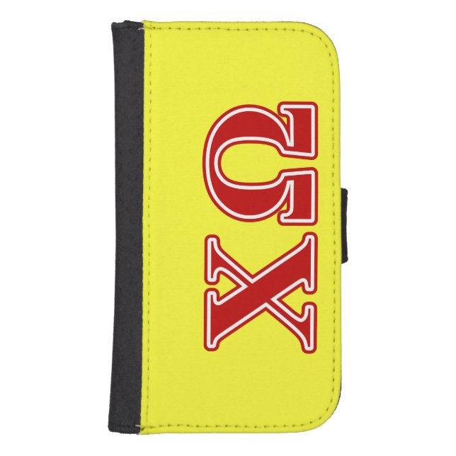 Chi Omega Red Letters Samsung Galaxy Wallet Case (Front)