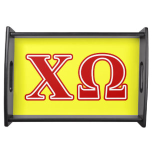Chi Omega Red Letters Serving Tray