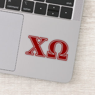 Chi Omega Red Letters Sticker