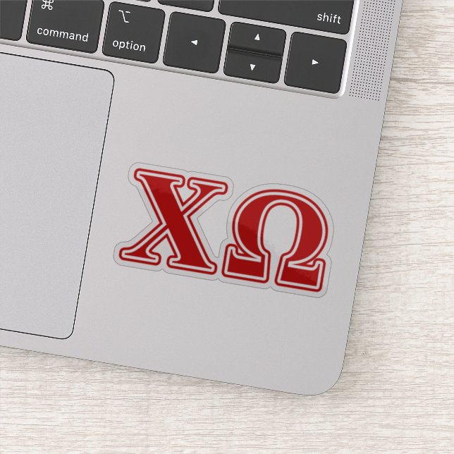Chi Omega Red Letters Sticker (Detail)
