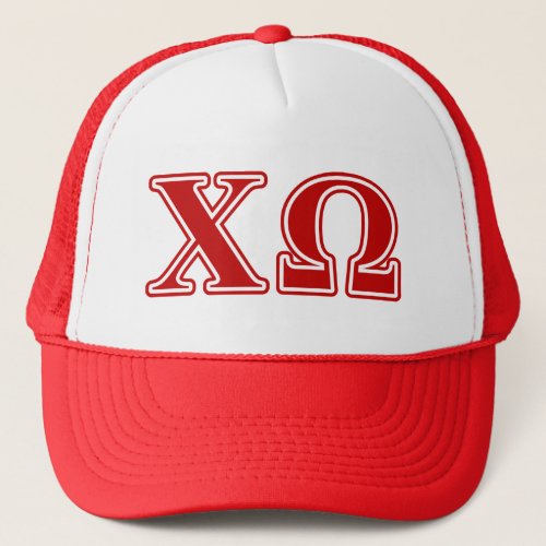 Chi Omega Red Letters Trucker Hat