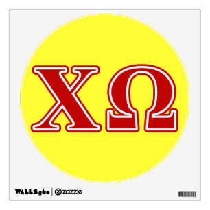 Chi Omega Red Letters Wall Sticker
