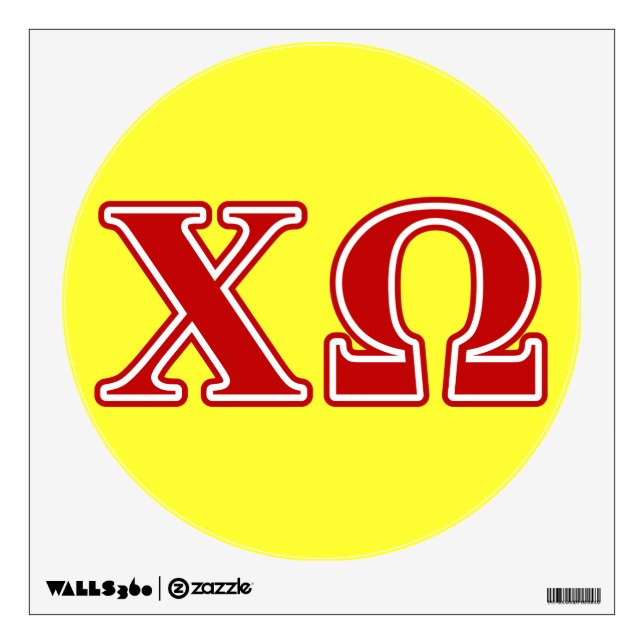 Chi Omega Red Letters Wall Sticker (Front)