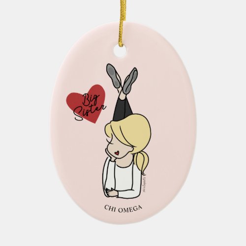 Chi Omega  Sorority Big Sis Avatar Ceramic Ornament