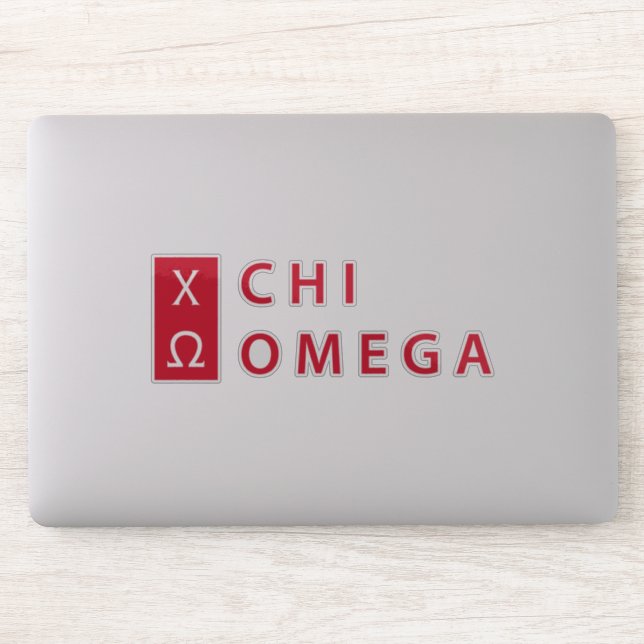Chi Omega | Stacked Logo Sticker (Computer)