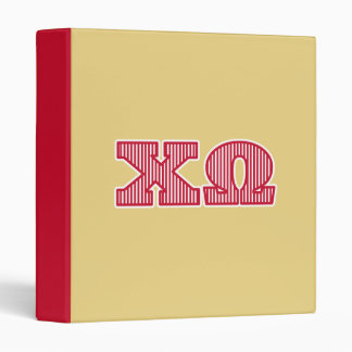 Chi Omega Striped Graphic 3 Ring Binder