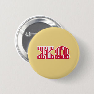 Chi Omega Striped Graphic Button
