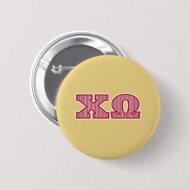 Chi Omega Striped Graphic Button (Front & Back)