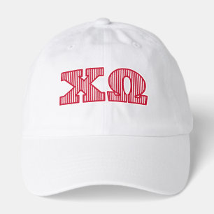 Chi Omega Striped Graphic Hat