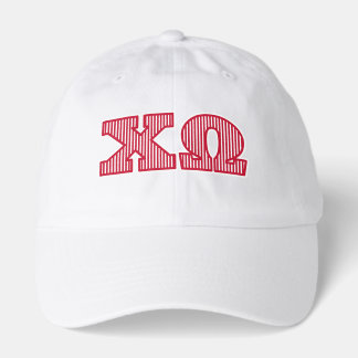 Chi Omega Striped Graphic Hat