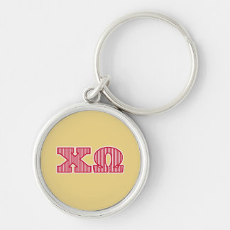 Chi Omega Striped Graphic Keychain