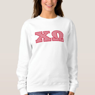 Chi Omega Striped Graphic Sweatshirt