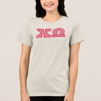 Chi Omega Striped Graphic Tri-Blend Shirt