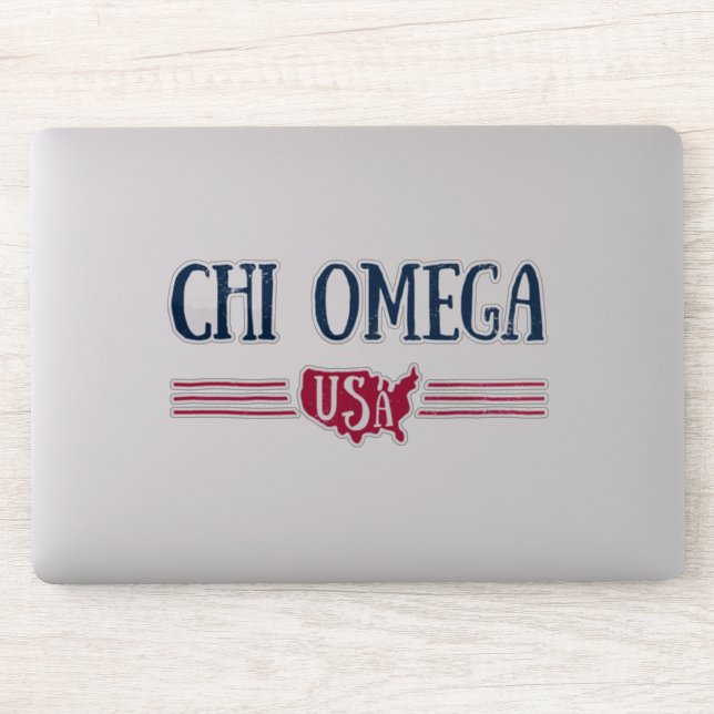 Chi Omega - USA Sticker (Computer)
