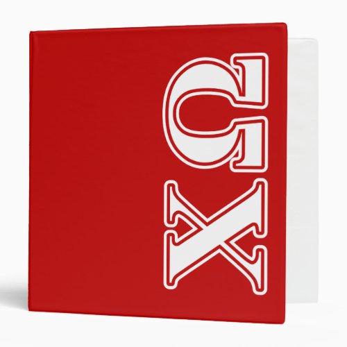 Chi Omega White and Red Letters Binder