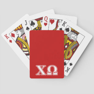 Chi Omega White and Red Letters Poker Cards