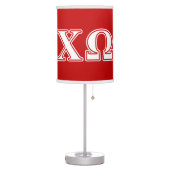 Chi Omega White and Red Letters Table Lamp (Left)