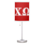 Chi Omega White and Red Letters Table Lamp (Right)