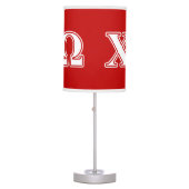 Chi Omega White and Red Letters Table Lamp (Front)