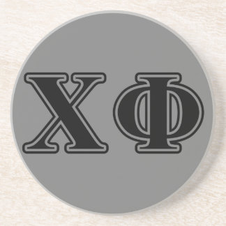 Chi Phi Black Letters Coaster