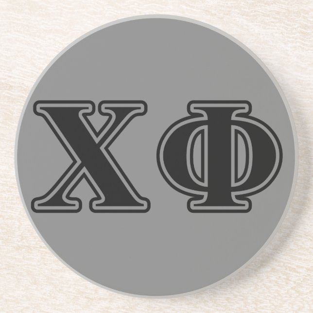 Chi Phi Black Letters Coaster (Front)