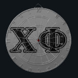 Chi Phi Black Letters Dart Board<br><div class="desc">Check out these official Chi Phi designs! Personalize your own Greek merchandise on Zazzle.com! Click the Customize button to insert your own name, class year, or club to make a unique product. Try adding text using various fonts & view a preview of your design! Zazzle's easy to customize products have...</div>