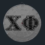 Chi Phi Black Letters Dart Board<br><div class="desc">Check out these official Chi Phi designs! Personalize your own Greek merchandise on Zazzle.com! Click the Customize button to insert your own name, class year, or club to make a unique product. Try adding text using various fonts & view a preview of your design! Zazzle's easy to customize products have...</div>