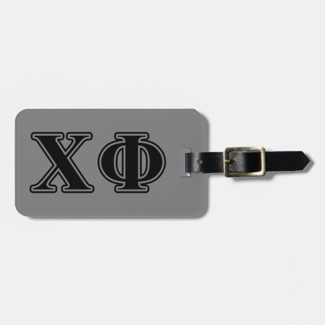 Chi Phi Black Letters Luggage Tag (Front Horizontal)
