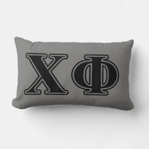 Chi Phi Black Letters Lumbar Pillow